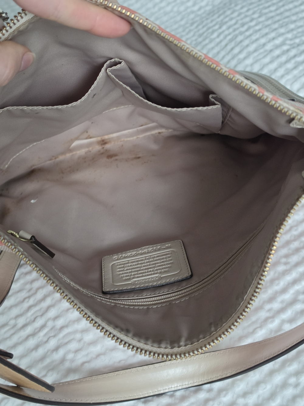 Coach Pink Polka Dot Signature Canvas Shoulder Bag - Picture 10 of 16